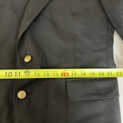 Stafford Blazer Jacket Mens 42R Black Solid Polyester Worsted Wool Gold Buttons