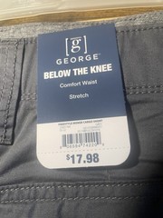 Grey George Men Below the Knee Cargo Shorts