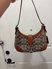 Coach Hamptons Hobo Burnished Amber Crystal Signature Jacquard NWT Gift Boxed