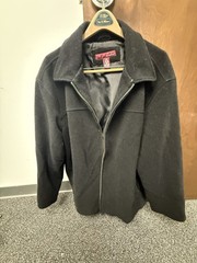 Merona Jacket Wool Nylon Cashmere Blend Mens Large Black Lined XL