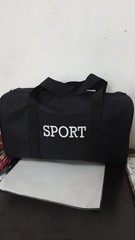 Black Sport Gym Duffel Bag Lightweight Travel Luggage Weekend Overnight Handbag
