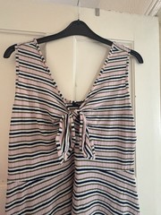 New Look Curves Women’s Plus Striped Ribbed V-Neck Tie-Front dress UK 20