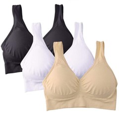 US 2~4 Pack Women’s Padded Sports Bra High Impact Seamless Bralette Plus Size