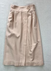 Vintage Have Bernard Soft Blush 100% Pure Wool High-Waisted MIDI Skirt Size 4