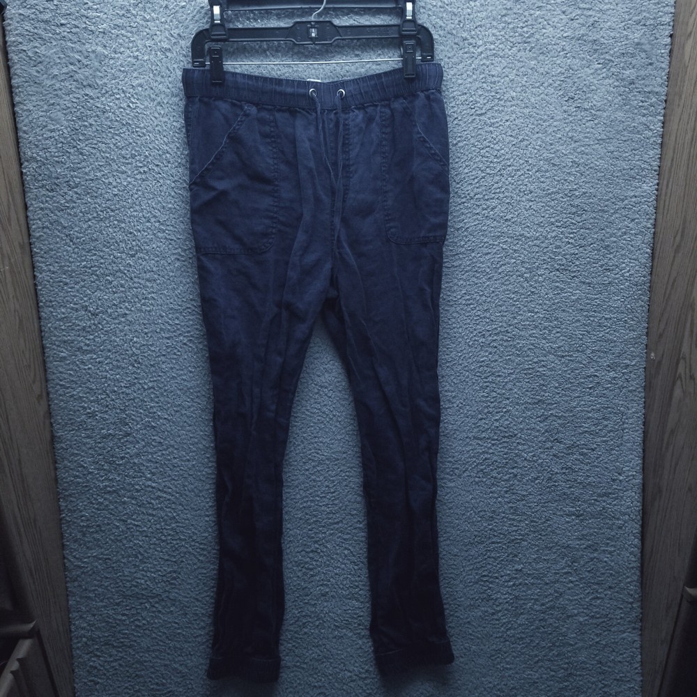 C & C California Women’s M Blue Jogger Pants 100% Linen 30.75″ 28″ 11.25″