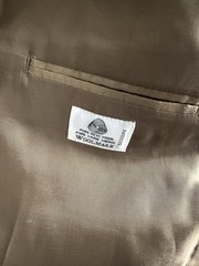 Luca Bertoni 42R 100% Wool Pinstripe Sport Coat Blazer Taupe Brown EU Made