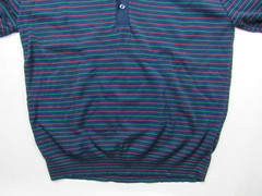 Vtg 60s 70s Striped Banlon Shirt Mens Stretch Knit Nylon Poly Disco MCM SS