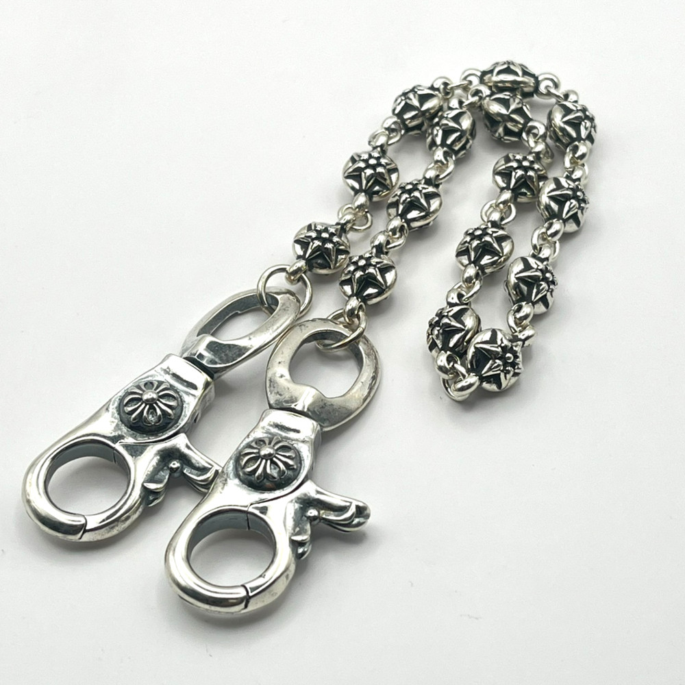 Silver Tone Wallet Chain Ornate Links 40cm 15.7in 3.5oz Biker RCHCHAN