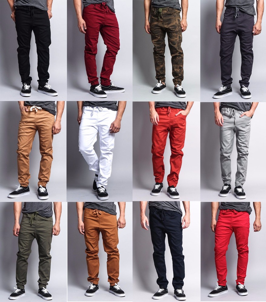 Victorious Men’s Jogger Drop Crotch Twill Pants JG804 SMALL~5XL FREE SHIP