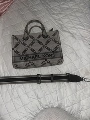 Michael Kors Gigi Small Empire Logo Jacquard Messenger Bag
