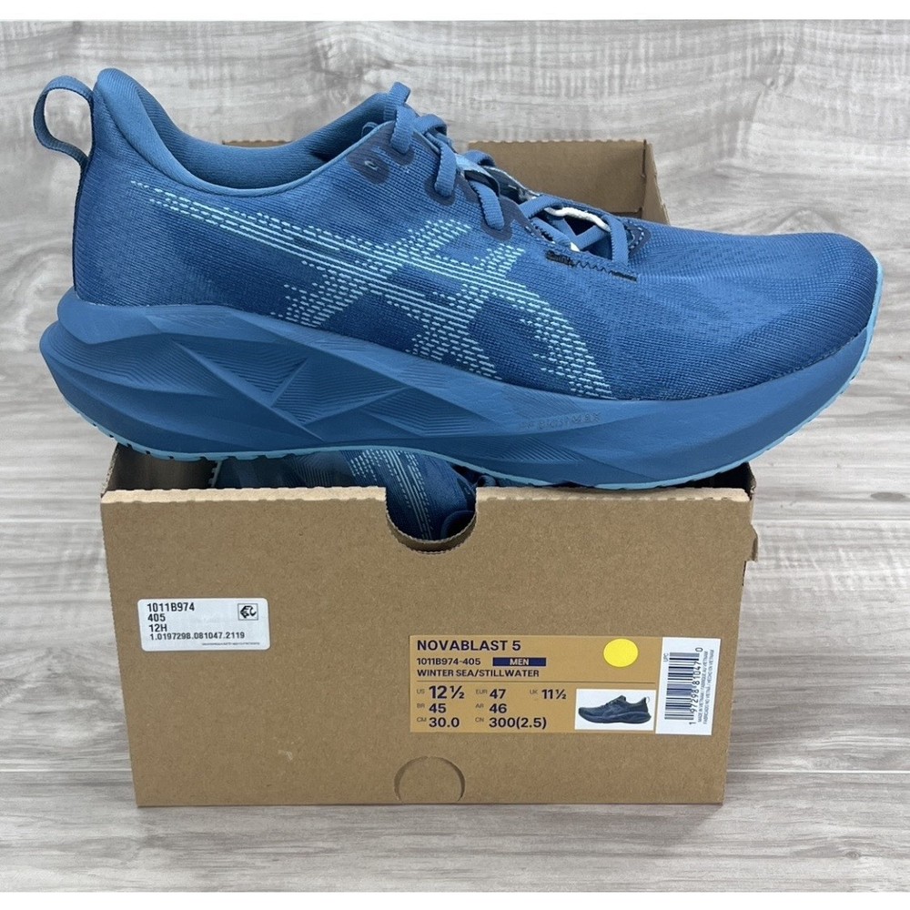 Asics NOVABLAST 5 Blue Low Top Running Shoes Men’s Sz 12.5 1011B974-405