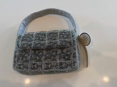 Silver Hand Beaded Shoulder Bag – Perfect for Summer Looks – Casual and Dressy