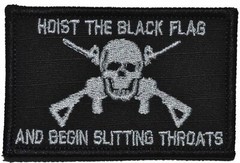 Hoist The Black Flag and Begin Slitting Throats Jolly Roger – 2×3 Patch