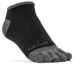 FUN TOES Men Toe Socks 3 Pairs Size 10 13 Shoe 6 12.5 Great for toe shoes Black