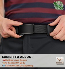 BULLIANT Men Stretch Belt,Adjustable Ratchet Nylon Belt Tactical for Men Casual
