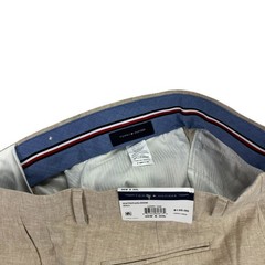 Tommy Hilfiger Mens Hall Modern Fit Linen Blend Suit Pants Tan 36×30