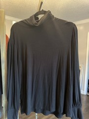 Ann Taylor Factory Women’s XL Black Solid Turtleneck Long Sleeve Pullover Top