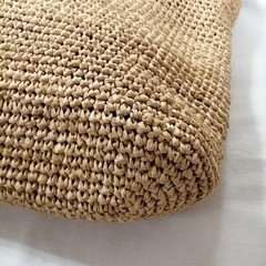 Dakota Basket Tote Bag Beige X Red Dirty Used