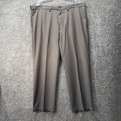 Haggar Clothing Co Mens Brown Dress Pants Flat Front Trousers 42×29 WPL 386