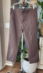 Men’s Chino Pants 36×30, Brown, Stretchy Waist