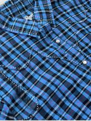 Rock 47 Wrangler XXL Western Plaid Snap Shirt Cowgirl Cross Crystal
