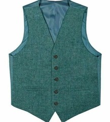 Men’s Green Vest Men’s 100% Wool Wedding Vest from 34″ to 54″ Chest Sizes