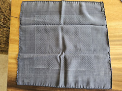 Brioni Silk Pocket Square Black and White Medallion Made in Italy Luxury