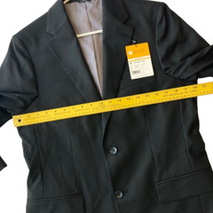 Haggar H26 Suit Coat Premium Stretch Tailored Fit 38R Black Shadow Check NWT