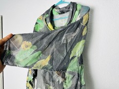 Grizas Sheer Floral Mesh Cowl Neck Tunic Size XL Silk Viscose Water Lillies Silk