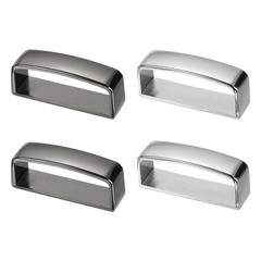 4Pcs 1-1/4 Inch 40mm Belt Loop Keeper Alloy Belt Men’s Buckle Black/Silver Tone