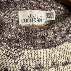 JJ Cochran Crewneck Knit Natural Blend Sweater Large Made In USA Vintage