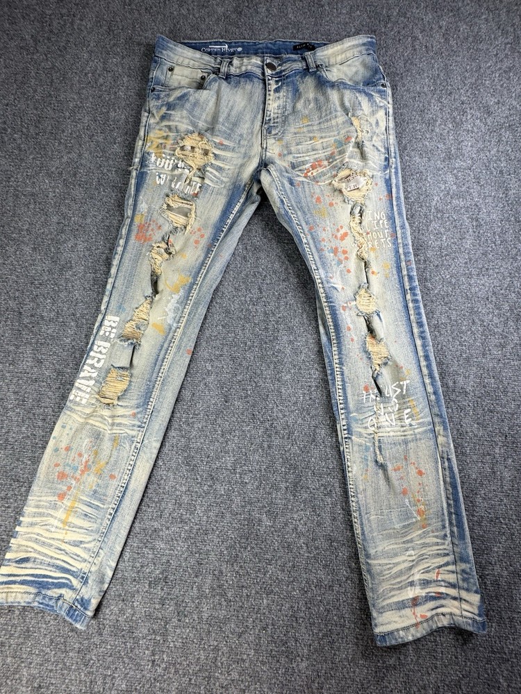 Copper Rivet Women’s Distressed Jeans Size 34/32 Rare Vintage