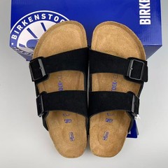 New w/box Birkenstock Arizona Suede Leather Soft Footbed Unisex Sandals Shoes
