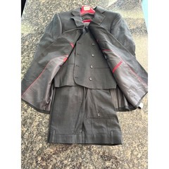 Bocaccio Uomo Mens 3 Piece Suit Charcoal Gray Jacket Vest Pants NEW 42 S / 36 W