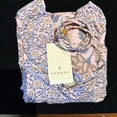 HANNAH ARTWEAR “Luella” Floral Ruffle Square Neck Smock Dress Size XL Designer