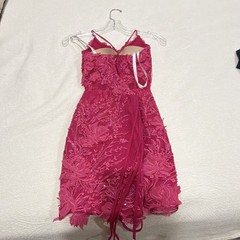 Ellie Wilde by Mon Cheri Pink Lace Sequin Mini Dress V-Neck Size 2