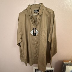 Blue Generation Tan Canvas Twill Teflon-Treated Long-Sleeve Shirt Size XL