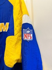 Vintage 90s Apex One Los Angeles Rams Puffer Jacket Blue Yellow Mens Xl