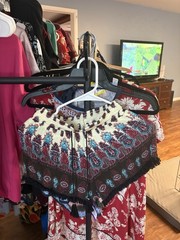Women’s Multicolor Paisley Shorts S Drawstring Tassel Elastic Waist Casual