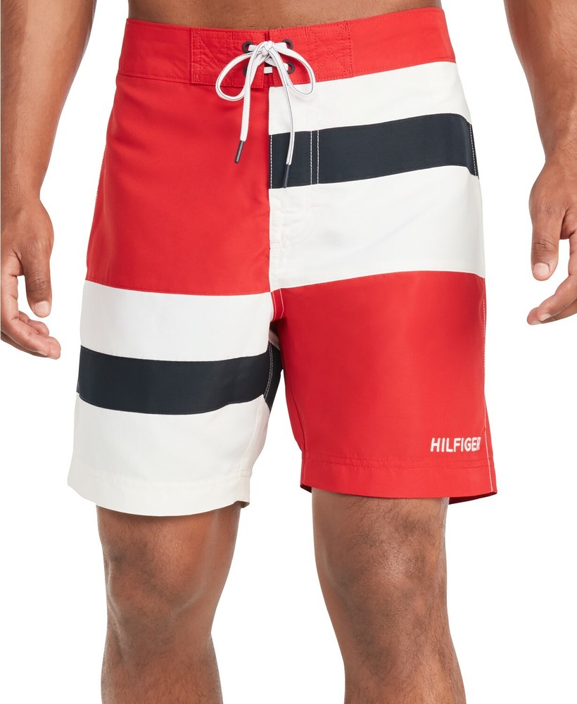 Tommy Hilfiger Men’s Apple Red Michael Flag 6.5″ Board Shorts
