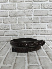 Ariat Men Limited Edition Ostrich Tooled Brown Leather Belt Only No Buckle Sz 34