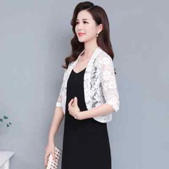 Women Floral Lace Cardigan Jacket Shrug Capelet Crop Bolero Top Half Sleeve