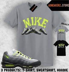 Shirt Matching AM 95 Big Bubble Neon 2026 To Match Sneaker Shoe Hanging T-Shirt