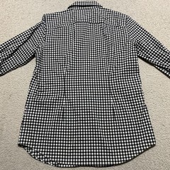 Chaps Womens Small Shirt Black Plaid 3/4 Sleeve Button Up 100% Cotton No Iron