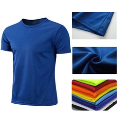 Mens Workout T Shirt Quick Dry Breathable Athletic Running Gym Fitness Top