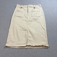 Anne Klein Skirt Women 6 Tan Midi Slit Pockets Academia Heritage Southwes Y2K
