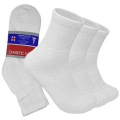 3 Pairs Diabetic Ankle Circulatory Socks Health Cotton Mens Black Gray White