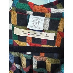 VTG Haupt Mens Geometric Multicolor Shirt Made in Germany Size 42 L 16.5
