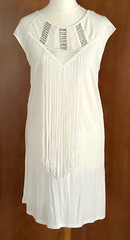 Karen Millen Ivory / Silver Dress Tassled Front Size 8 Pretty lightweight dress