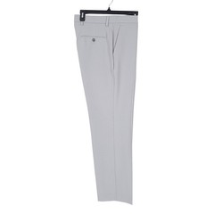 Perry Ellis Mens Modern Fit Dress Pants 34×32 Chiseled Stone Grey Solid Stretch